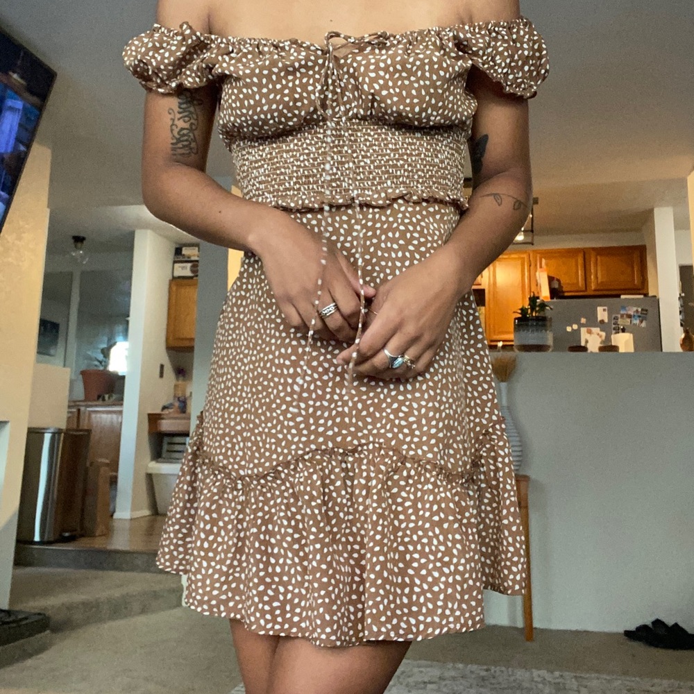 Brown with white specks dress!
